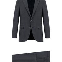 Dark Anthracite 7 Drop Slim Fit Patterned Suit