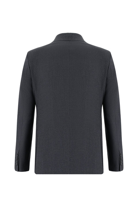 Dark Anthracite 7 Drop Slim Fit Patterned Suit