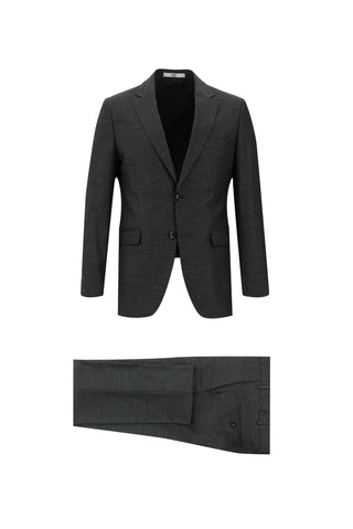  Koyu Füme 7 Drop Slim Fit Dar Kesim Desenli Takım Elbise