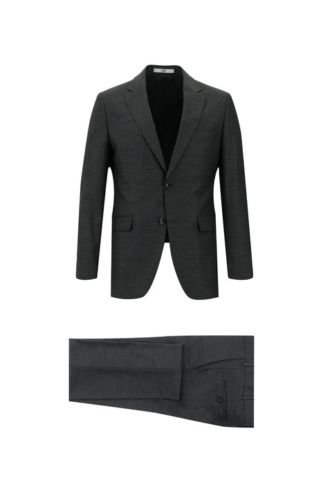 Koyu Füme 7 Drop Slim Fit Dar Kesim Desenli Takım Elbise