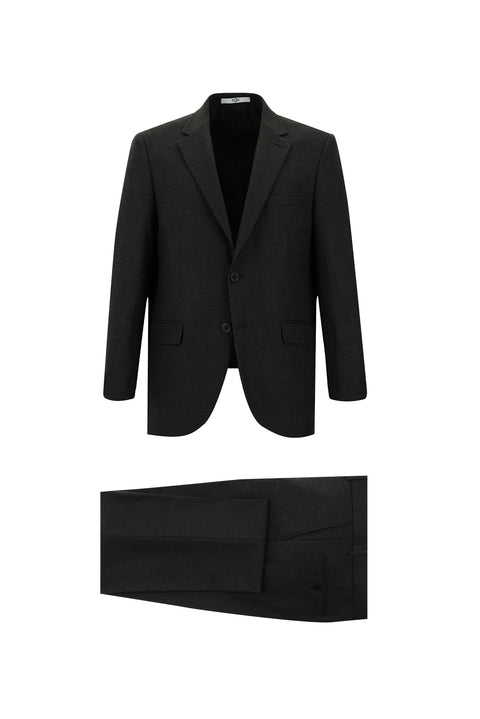 Dark Anthracite 4-Drop Relaxed Fit Patterned Suit