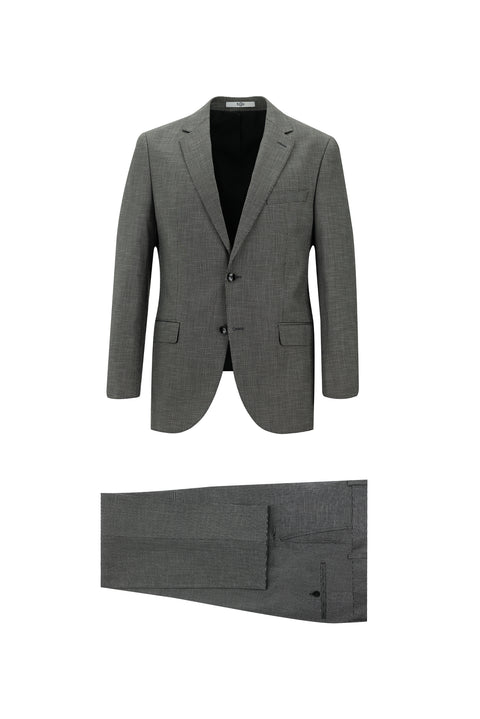 Medium Grey 6 Drop Regular Fit Standard Cut Patterned Suit