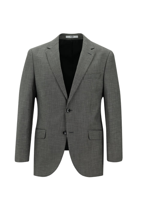 Medium Grey 6 Drop Regular Fit Standard Cut Patterned Suit