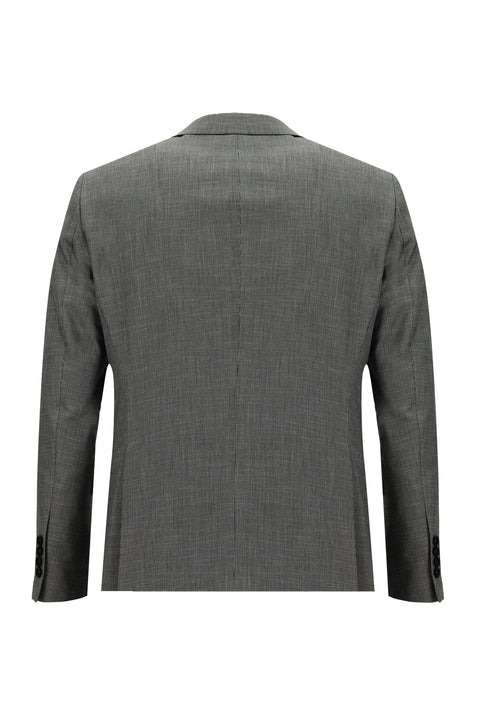 Medium Grey 6 Drop Regular Fit Standard Cut Patterned Suit