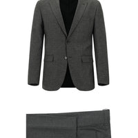 Dark Gray 7 Drop Slim Fit Patterned Suit