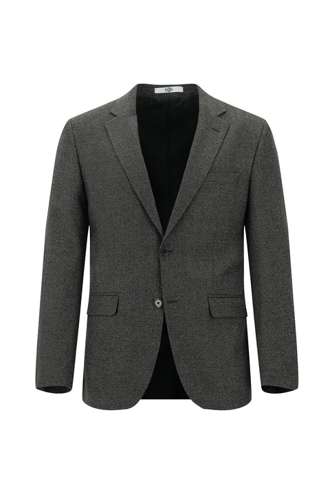Dark Gray 7 Drop Slim Fit Patterned Suit