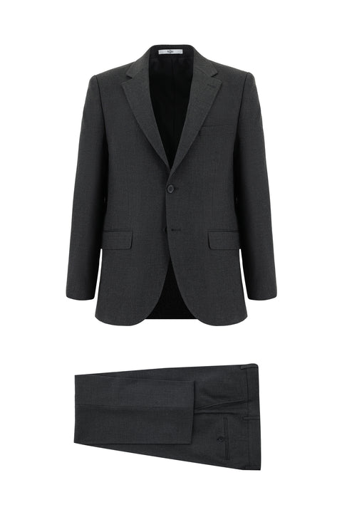 Dark Anthracite 4-Drop Relaxed Fit Patterned Suit