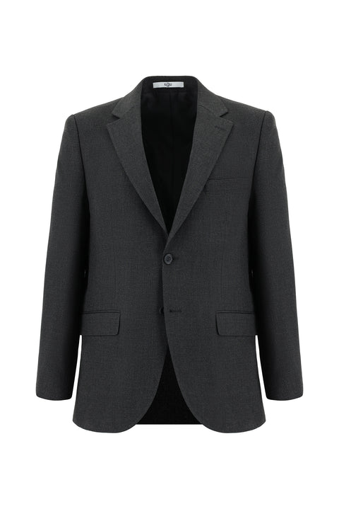 Dark Anthracite 4-Drop Relaxed Fit Patterned Suit