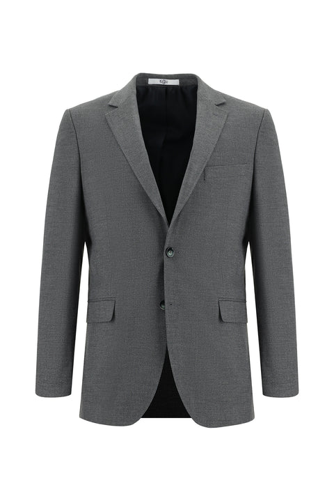 Medium Gray 6 Drop Regular Fit Standard Cut Patterned Suit