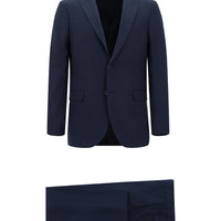 Medium Navy 6 Drop Regular Fit Standard Cut Patterned Suit
