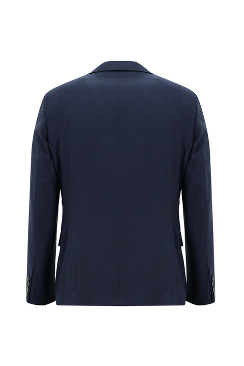 Medium Navy 7 Drop Slim Fit Patterned Suit