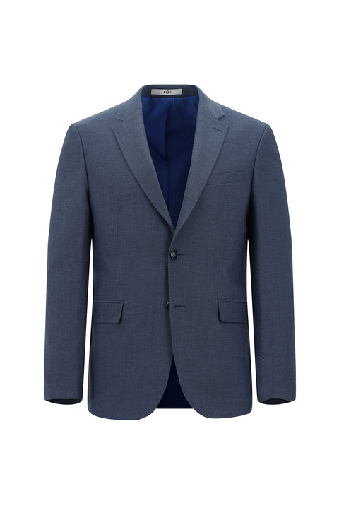 Dark Blue 7 Drop Slim Fit Patterned Suit