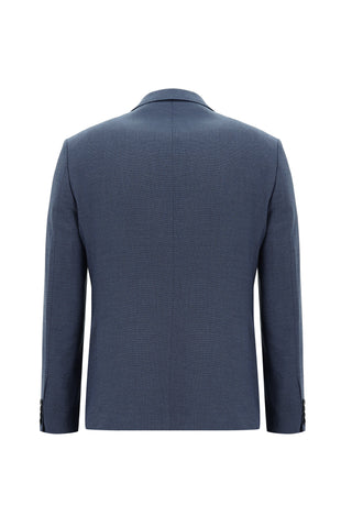  Koyu Mavi  7 Drop Slim Fit Dar Kesim Desenli Takım Elbise