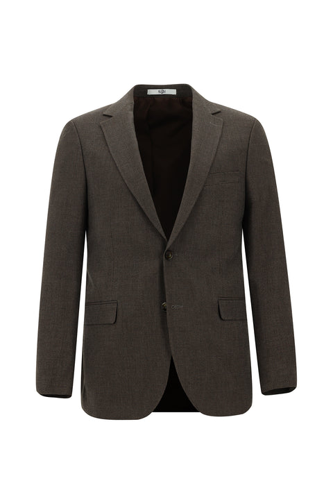 Medium Brown 6 Drop Regular Fit Standard Cut Patterned Suit
