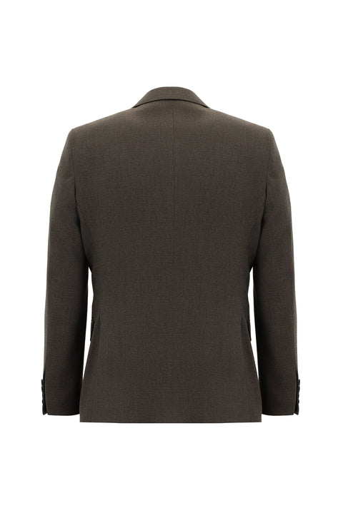 Medium Brown 6 Drop Regular Fit Standard Cut Patterned Suit