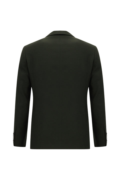 Dark Khaki 7 Drop Slim Fit Patterned Suit