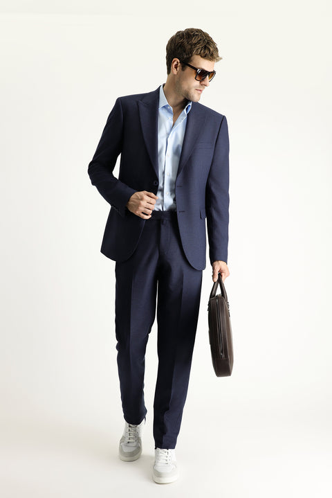 Dark Navy 8 Drop Muscle Fit Long Athletic Cut Double-Breasted Suit