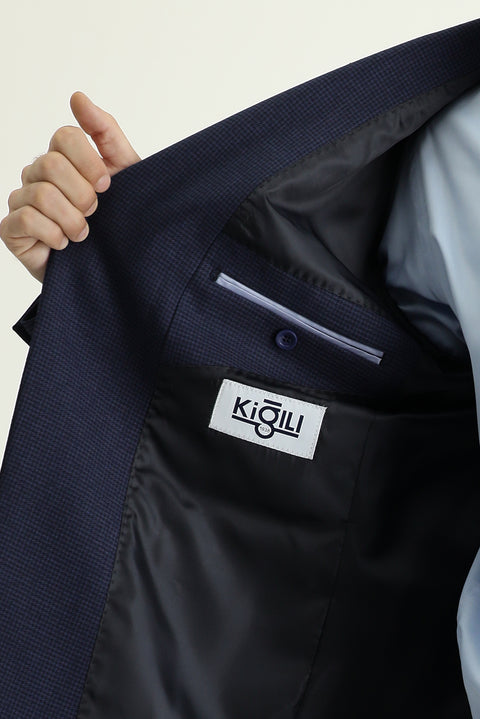 Dark Navy 8 Drop Muscle Fit Long Athletic Cut Double-Breasted Suit