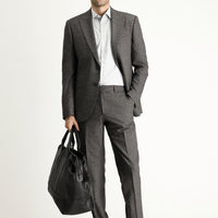Dark Brown 8-Drop Muscle Fit Long Athletic Cut Double-Breasted Suit