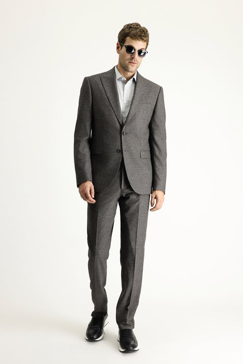 Dark Brown 8-Drop Muscle Fit Long Athletic Cut Double-Breasted Suit