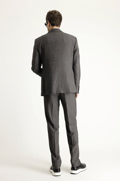 Dark Brown 8-Drop Muscle Fit Long Athletic Cut Double-Breasted Suit