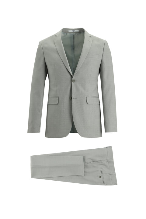 Light Grey 7 Drop Super Slim Fit Extra Narrow Cut Patterned Suit