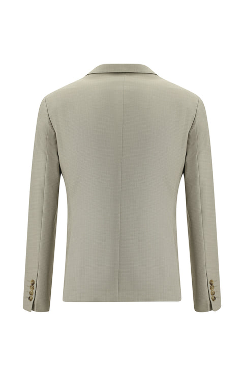 Light Beige 7 Drop Super Slim Fit Extra Narrow Cut Patterned Suit
