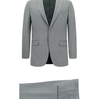 Medium Gray 6 Drop Regular Fit Standard Cut Patterned Suit