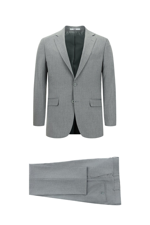 Medium Gray 6 Drop Regular Fit Standard Cut Patterned Suit