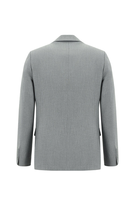 Medium Gray 6 Drop Regular Fit Standard Cut Patterned Suit