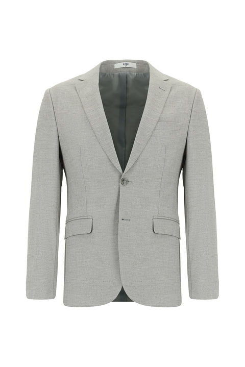Medium Grey 7 Drop Super Slim Fit Extra Narrow Cut Patterned Suit