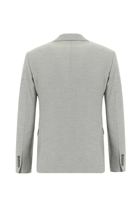 Medium Grey 7 Drop Super Slim Fit Extra Narrow Cut Patterned Suit