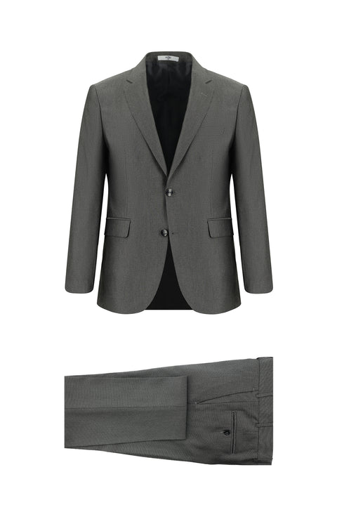 Dark Anthracite 7 Drop Slim Fit Patterned Suit