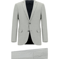 Orta Gri 7 Drop Super Slim Fit Eksra Dar Kesim Desenli Takım Elbise