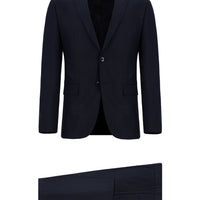 Dark Navy 7 Drop Super Slim Fit Extra Narrow Cut Patterned Suit