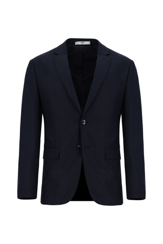  Koyu Lacivert 7 Drop Super Slim Fit Eksra Dar Kesim Desenli Takım Elbise