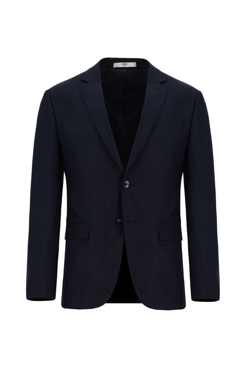 Dark Navy 7 Drop Super Slim Fit Extra Narrow Cut Patterned Suit