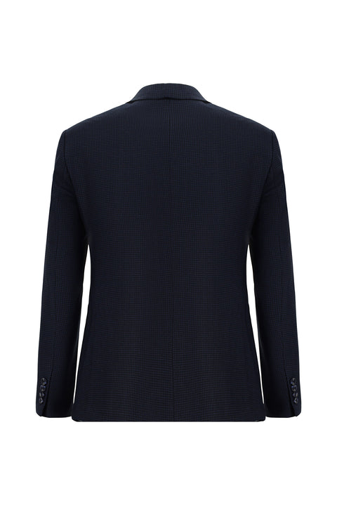 Dark Navy 7 Drop Super Slim Fit Extra Narrow Cut Patterned Suit