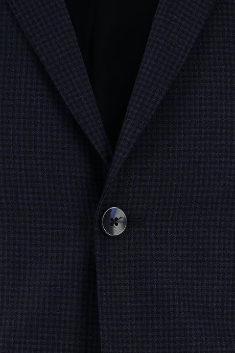 Dark Navy 7 Drop Super Slim Fit Extra Narrow Cut Patterned Suit