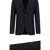 Dark Anthracite 7 Drop Super Slim Fit Extra Narrow Cut Patterned Suit