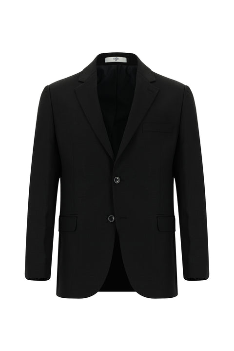Black 6 Drop Regular Fit Standard Cut Patterned Suit