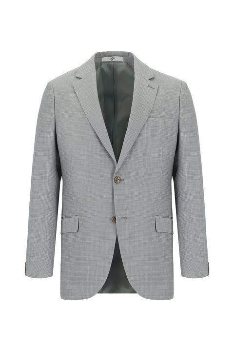 Light Gray 7 Drop Slim Fit Patterned Suit