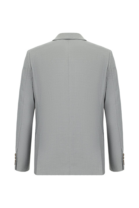 Light Gray 6 Drop Regular Fit Standard Cut Patterned Suit