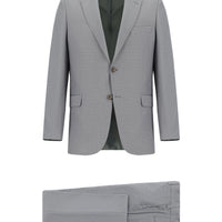 Medium Grey 7 Drop Slim Fit Patterned Suit