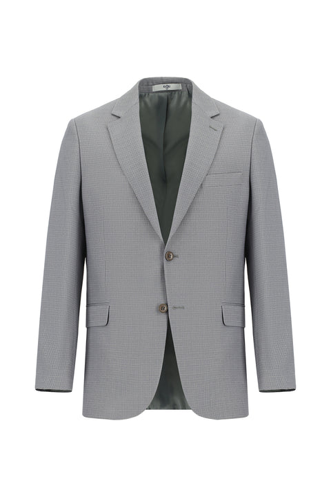 Medium Grey 7 Drop Slim Fit Patterned Suit