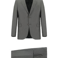 Orta Füme 6 Drop Regular Fit Standart Kesim Desenli Takım Elbise