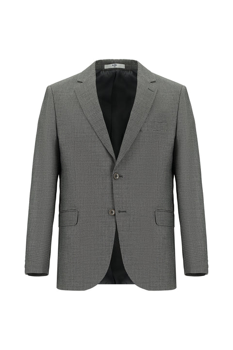 Orta Füme 6 Drop Regular Fit Standart Kesim Desenli Takım Elbise