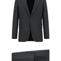 Dark Gray 7 Drop Slim Fit Patterned Suit