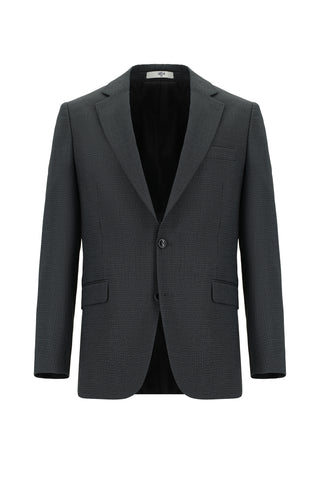  Koyu Füme 6 Drop Regular Fit Standart Kesim Desenli Takım Elbise