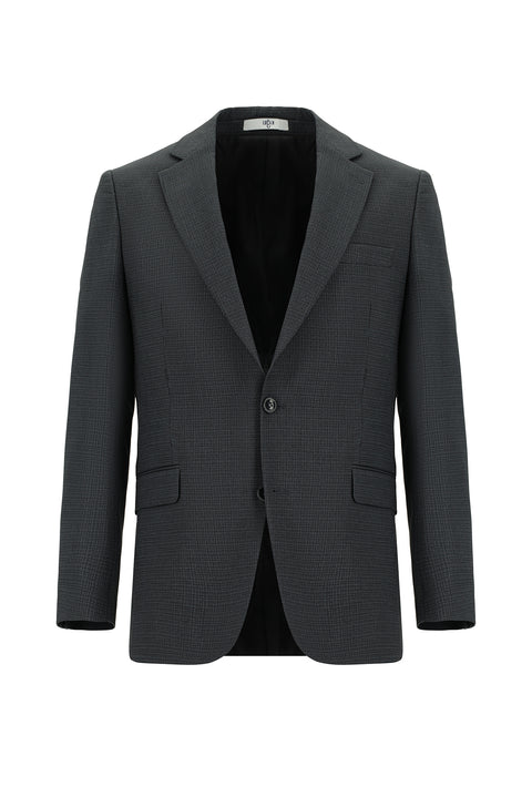 Dark Gray 7 Drop Slim Fit Patterned Suit